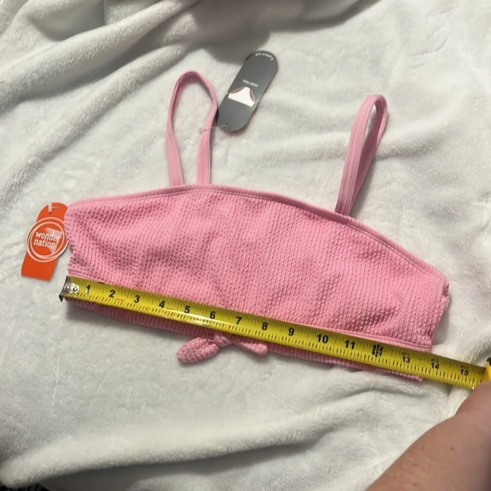 New Wonder Nation Girls Tie Front Bikini Swimsuit with UPF 50 Size XL 14-16 NWT